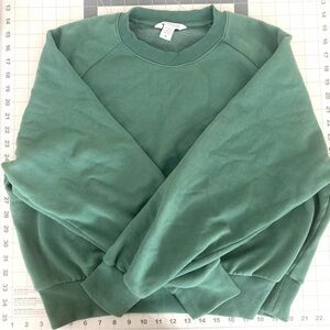 Athleta forever fleece relaxed fit crewneck sweatshirt in forest green